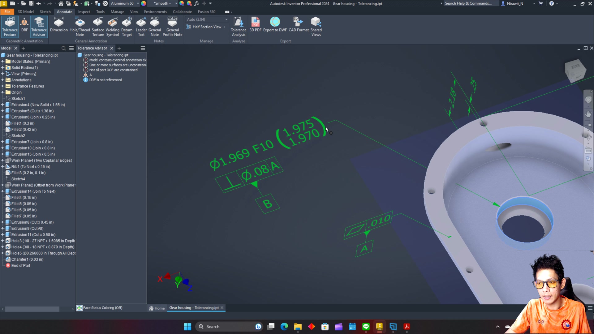 จัดไปอีก 1 กับปีลึกๆ!! Autodesk Inventor: การกำหนดขนาดในชิ้นส่วน 3 มิติ ...