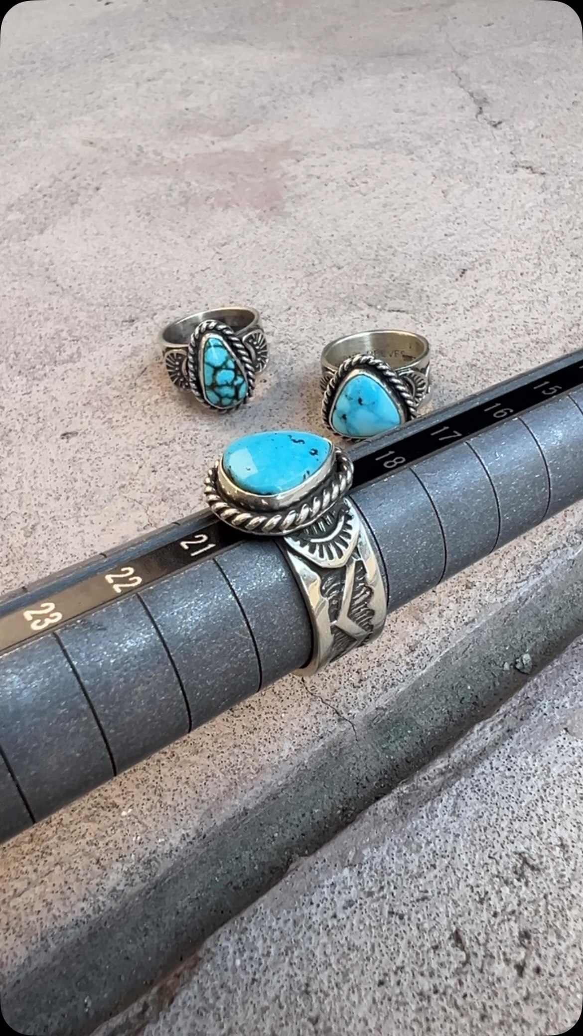 Navajo Sunshine Reeves ターコイズ リング 16号 Navajo Sunshine