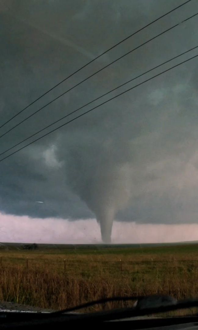 INSANE twin tornadoes south of Foraker, OK moments ago