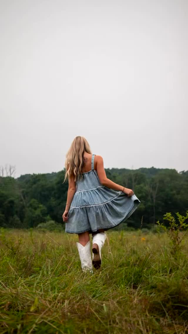 samantha denim dress Denim, lace, boots & wildflowers 🌾, Wildflower with lace detailed pockets and adjustable straps. , 📸 : Sean Salcedo , Model: rose | The Outlaw Boutique Color:DarkGreen Cheap Modest Wedding Dresses Sweetheart neckline Sleeveless Front Embellished Collar Cocktail Dress Actress samantha
