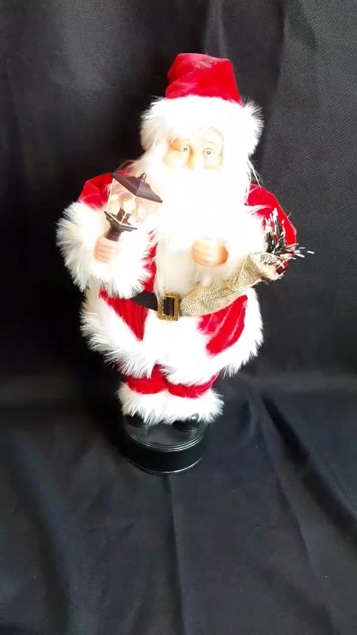 ibasenice 3 Pièces Musical Père Noël Jouets en Peluche De Noël Joue