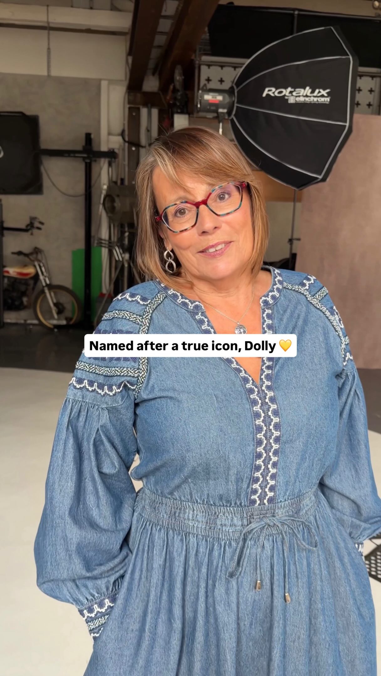 What an icon indeed 💛, We shot our newest collection with a group of our customers after the news broke and we all agreed we HAD to name this gorgeous embroidered denim number after the one and only, 