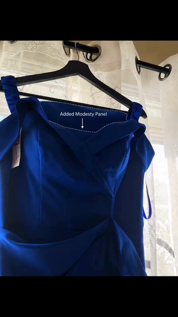 modesty panel for formal dress “Formal hemming and adding a to cover the neckline.” | Asma alterations how to cover cleavage in a formal dress