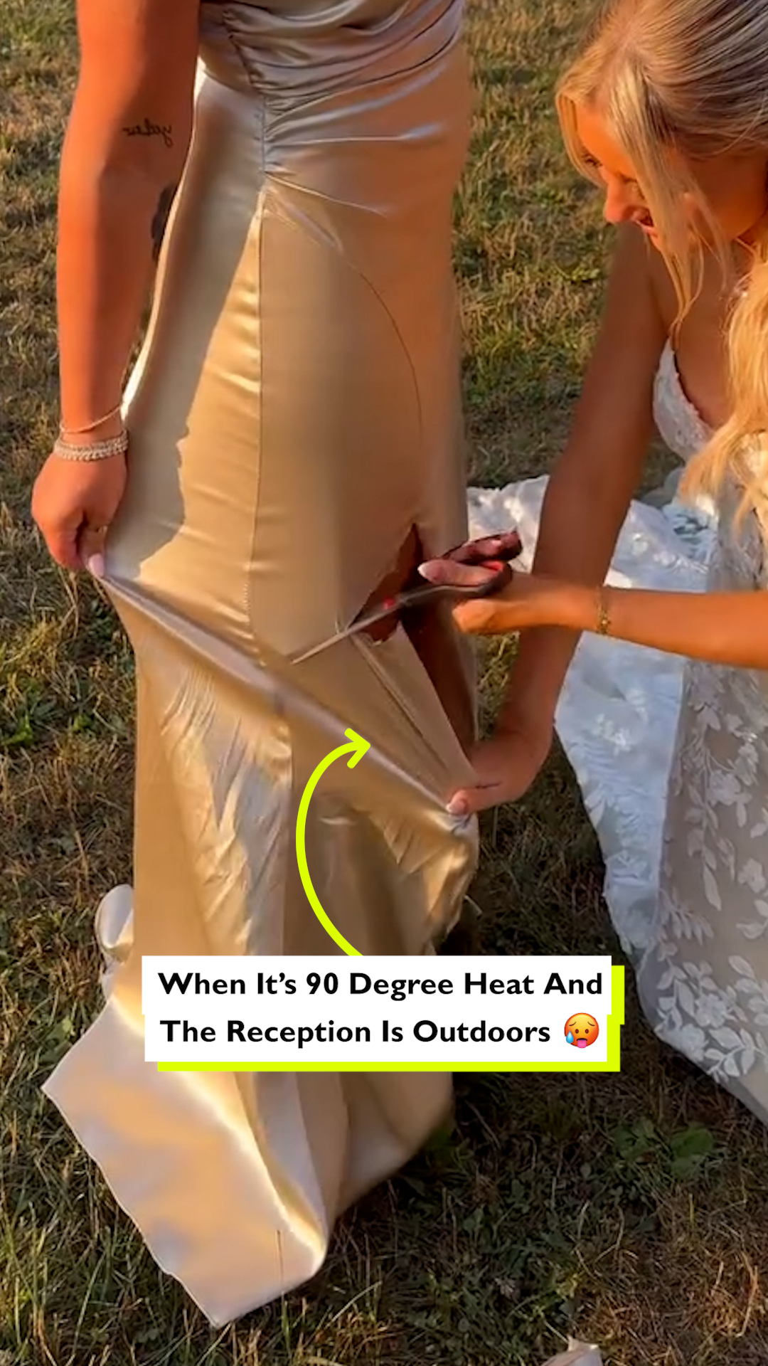 Got far too hot out for the bridesmaids to keep their dresses! 🥵 | Four Nine Looks