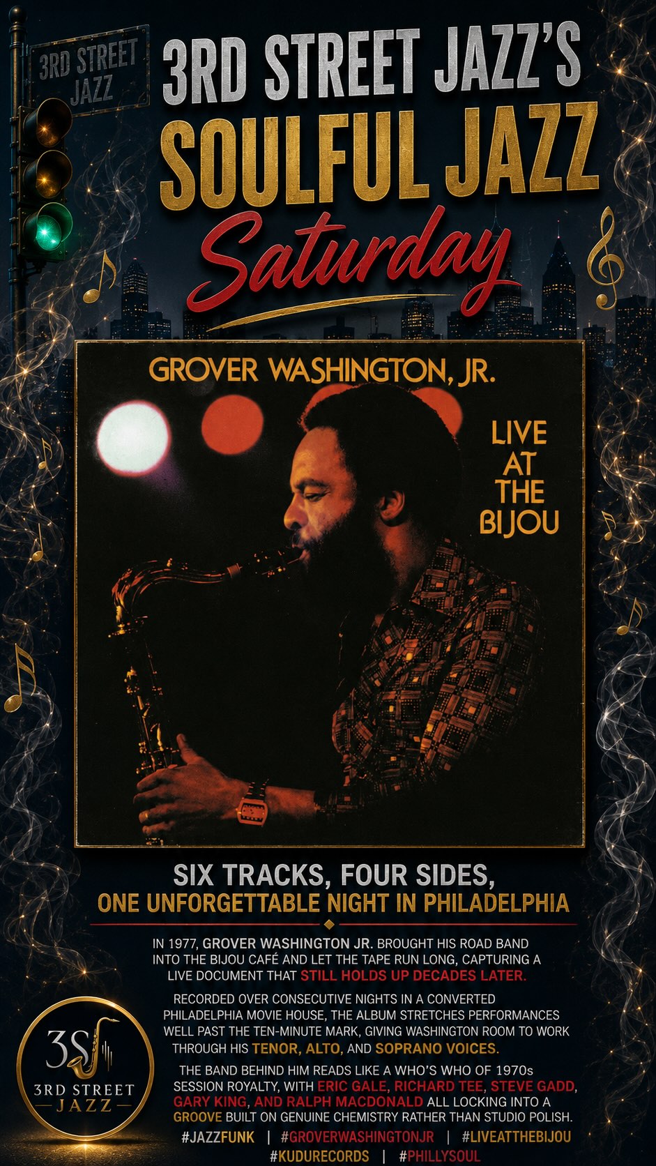 Grover Washington, Jr. “Live at the Bijou” Six tracks, four sides