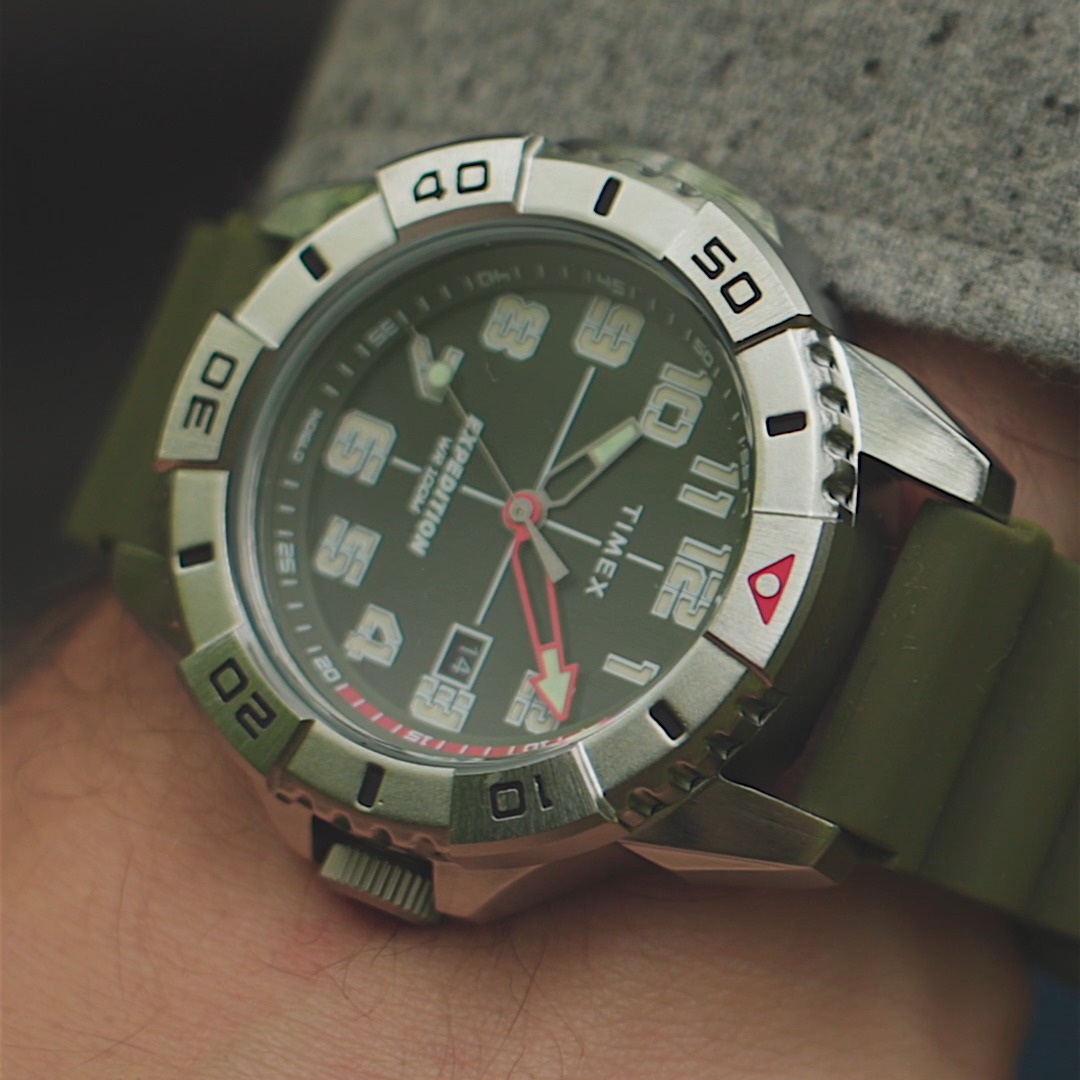 With its soft silicone strap and water-resistance up to 100 meters