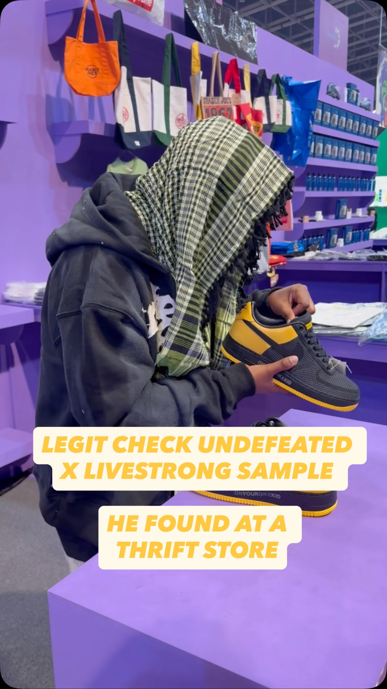 Heading to the thrift store now. He found Undefeated x LIVESTRONG 