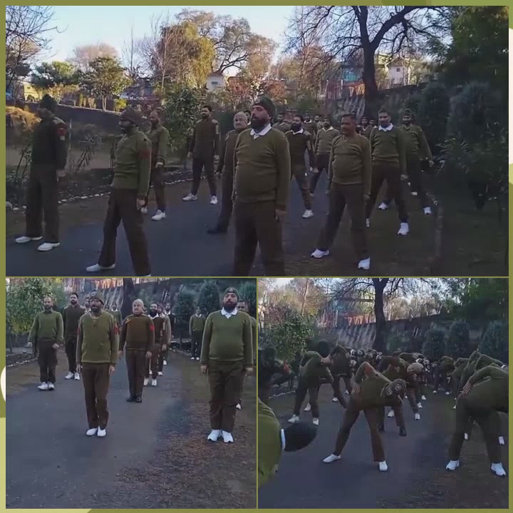 Morning PT session at Battalion Headquarters of JKAP 6th Battalion at ...