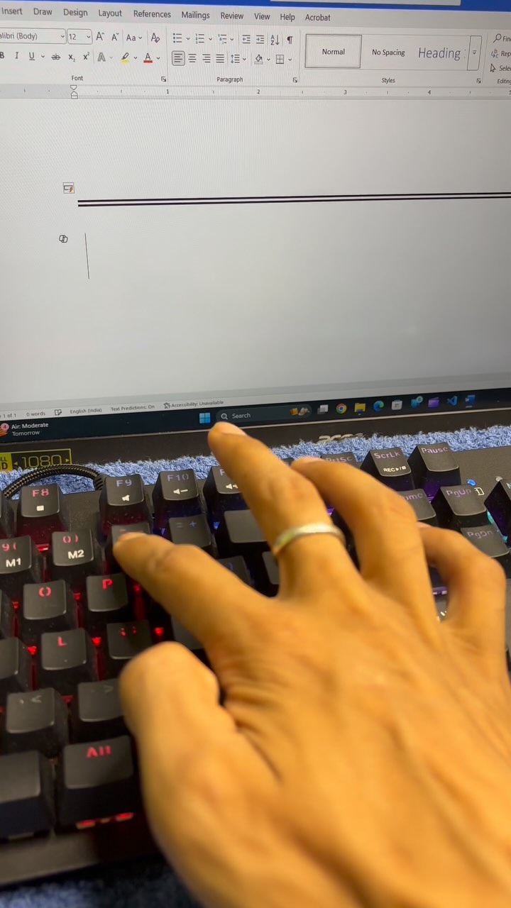 Computer 🖥️ Shortcut Key for Create a Line in Office Word #réel #reels ...