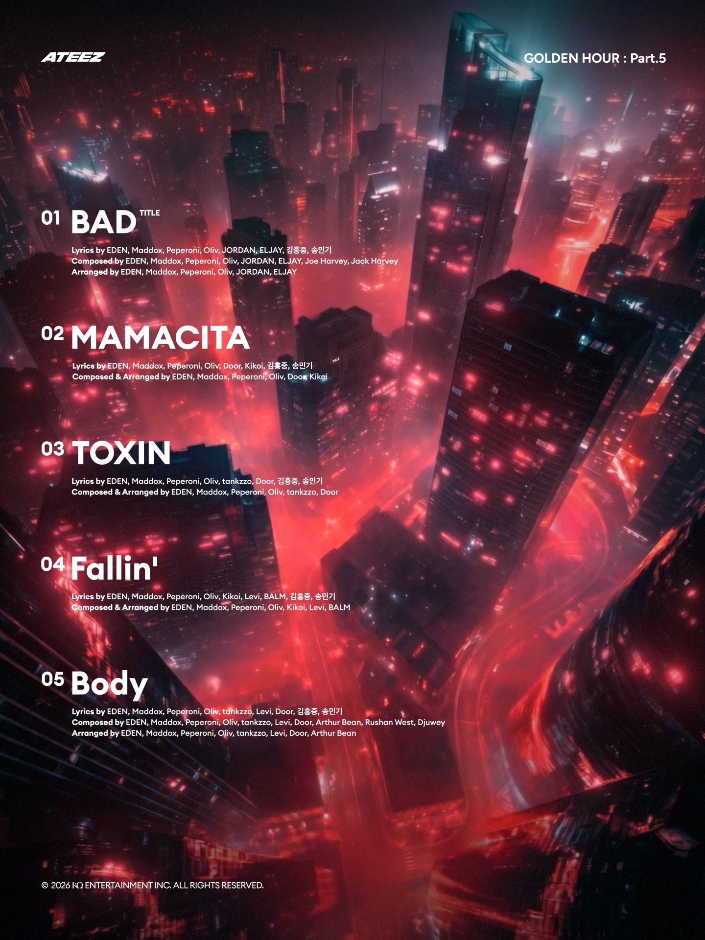 🎬] ATEEZ(에이티즈) GOLDEN HOUR : Part.5 Tracklist Poster 2026. 06
