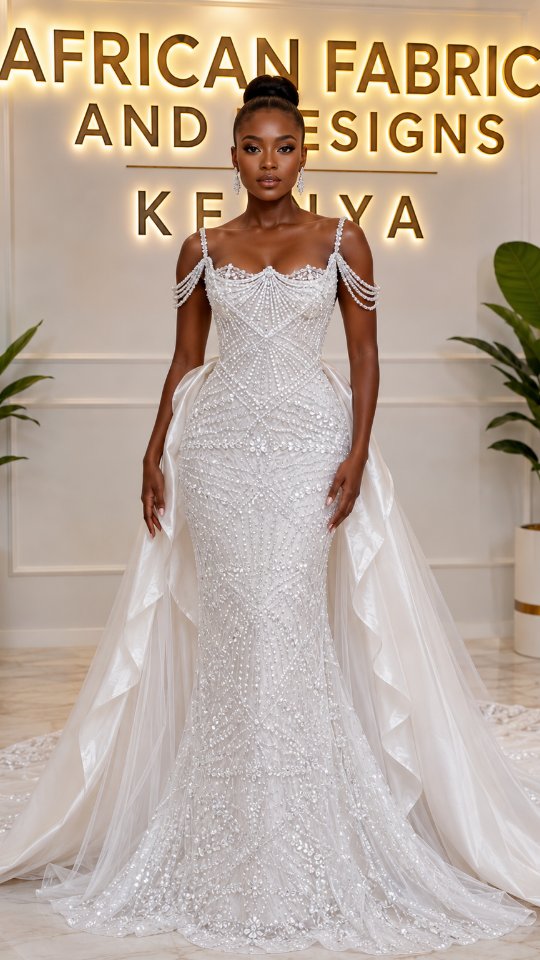 african beaded wedding dress Luxury hand gown lined off white or pure white makes the most show stopping bridal gown or reception gown., Luxury hand beaded lace at kshs 20,000/y or kshs 75,000 for 4 yards., Fabric Size:18m Short Sleeve Bodysuit Navy dresses for prom Elegant white civil wedding Premium bridesmaid dress