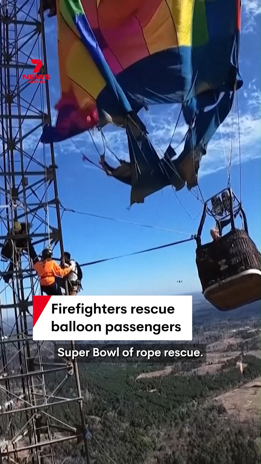 Dramatic video has captured the moment two passengers were rescued ...