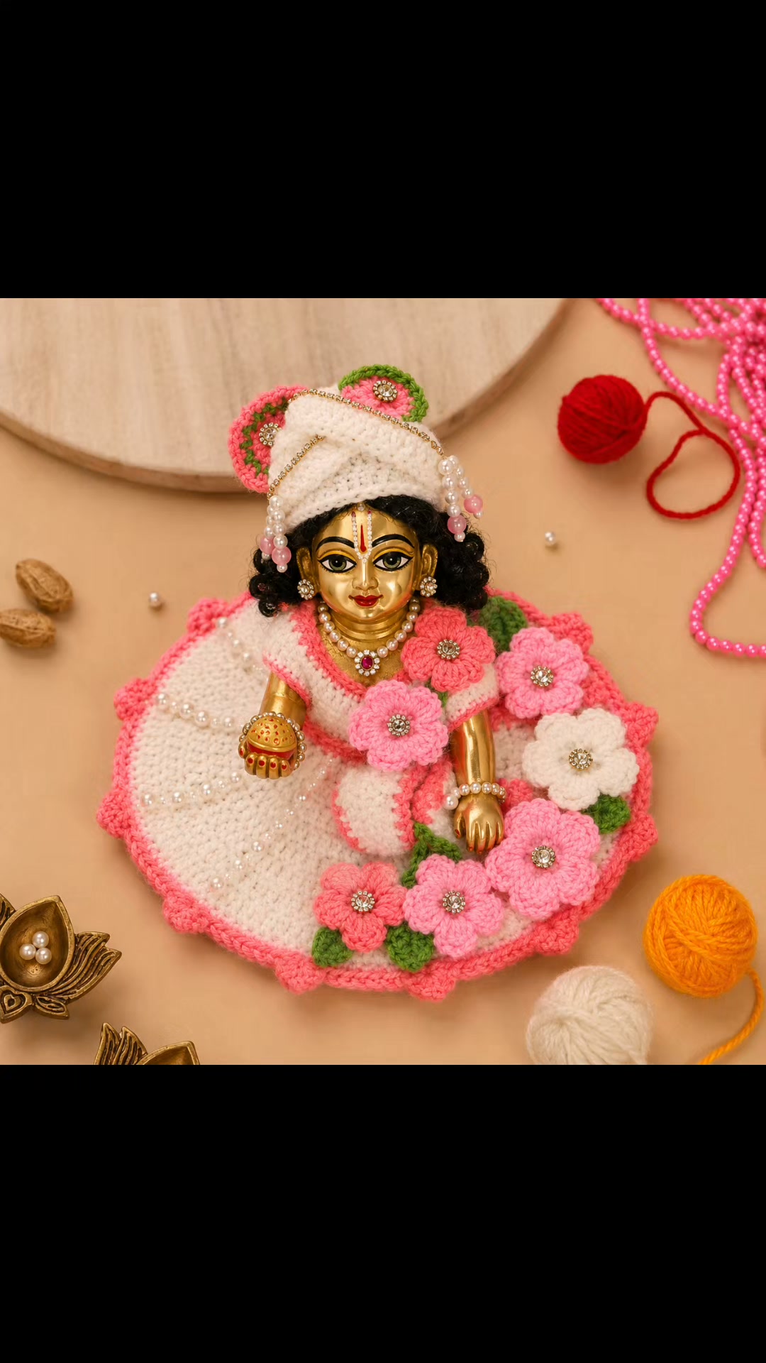 ✨🌸 New Handmade Crochet Dress Set for Laddu Gopal Ji 🌸✨, Made with love, care, and devotion to make your Kanha Ji look even more beautiful. 💖🧶, 🌷 Soft & Handmade Crochet, 🌷 Premium Quality, 🌷 Perfect 