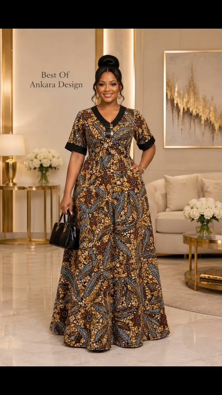 ✨ Effortless elegance, timeless style! 🤎✨, Step out in confidence with this beautiful Ankara maxi gown, designed to keep you stylish and comfortable for every occasion., 💰 Price: ₦55,00