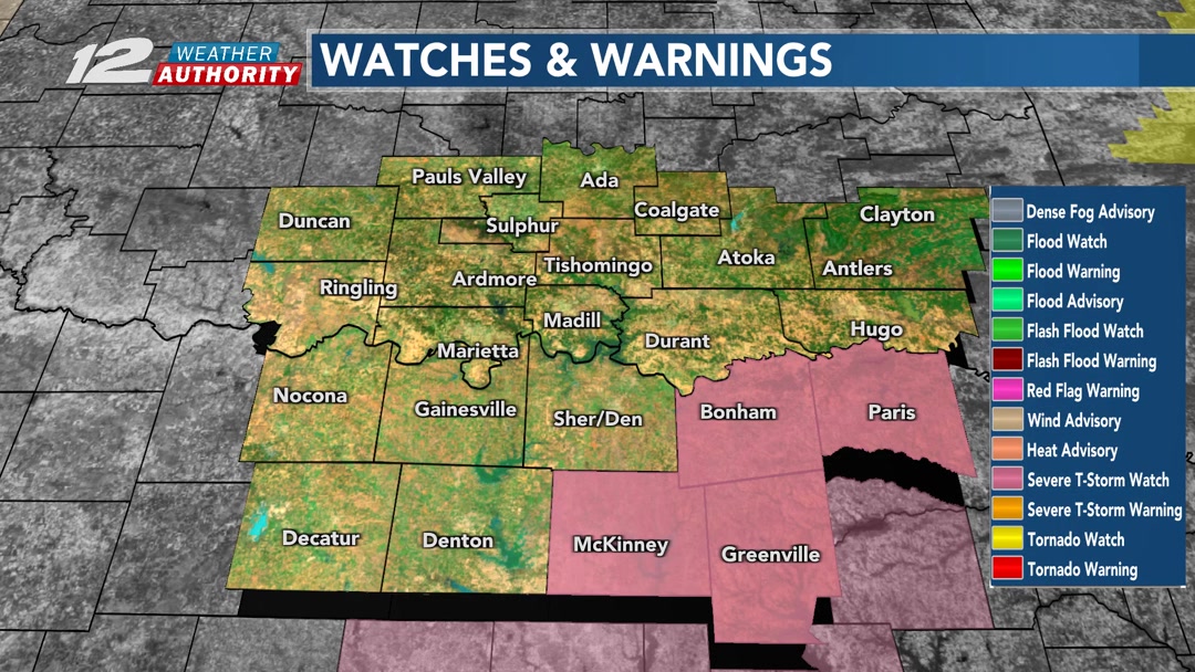A Severe Thunderstorm Watch Has Been Issued For The Counties In Pink ...