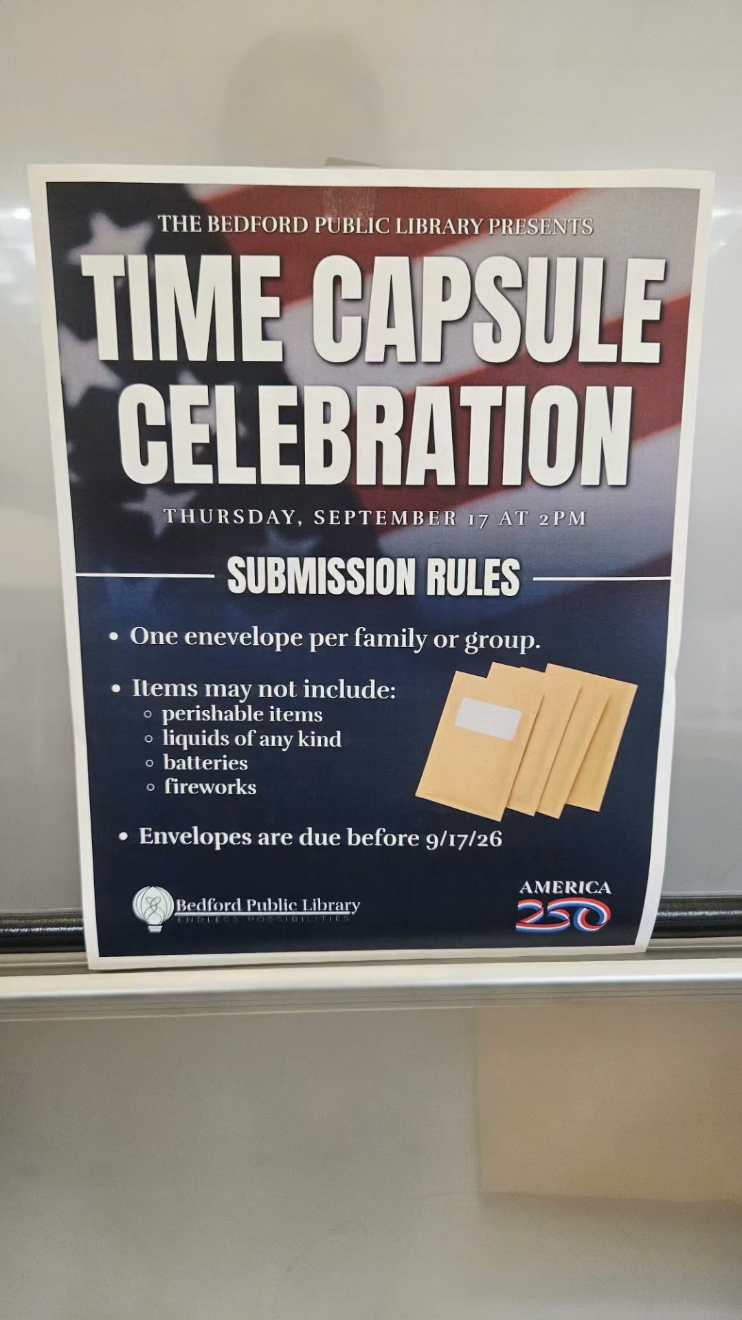 フォトブック Timecapsule Time capsule submission deadline and rules at Bedford Public Library