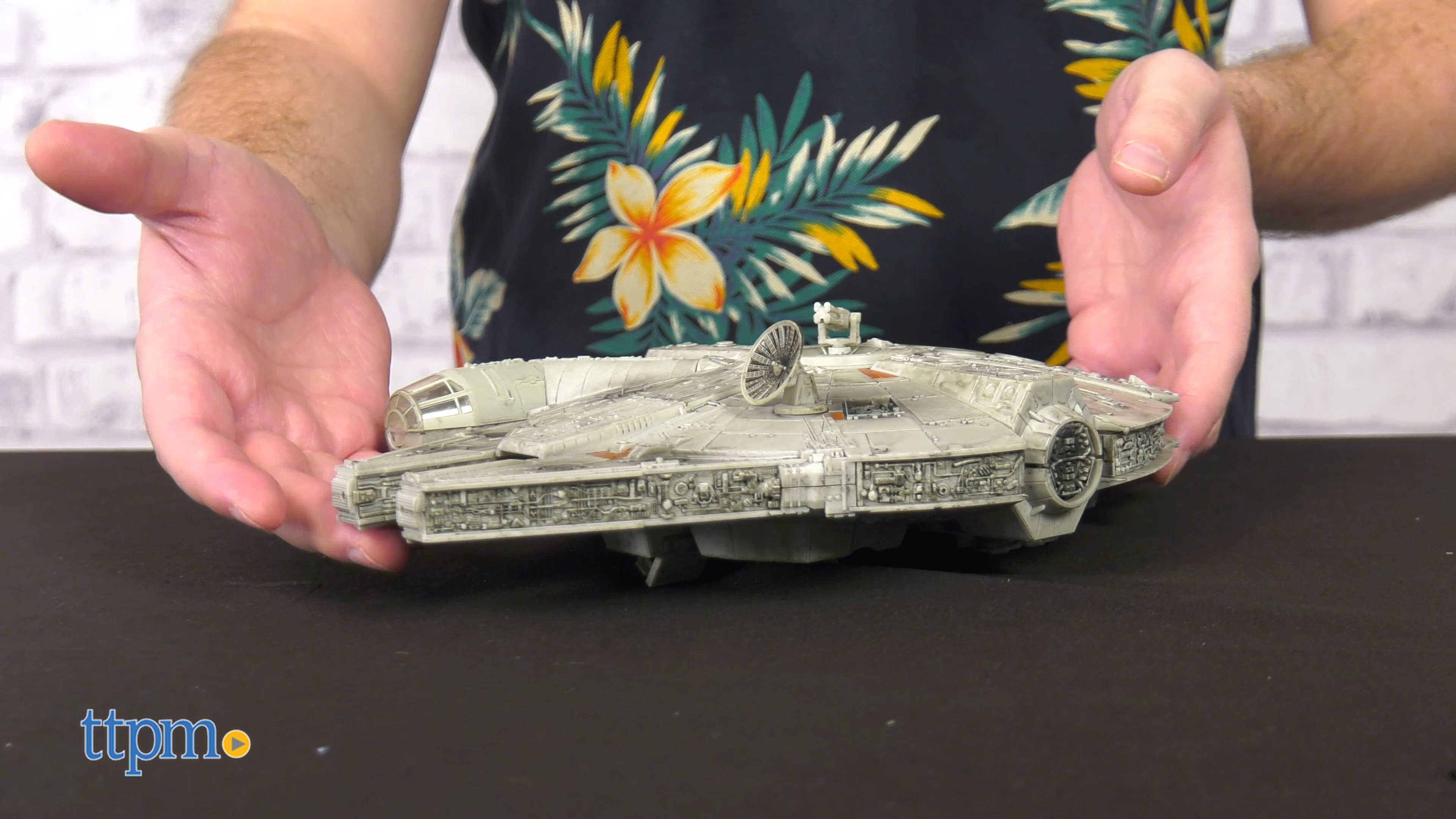This toy version of the Millennium Falcon is covered, port to
