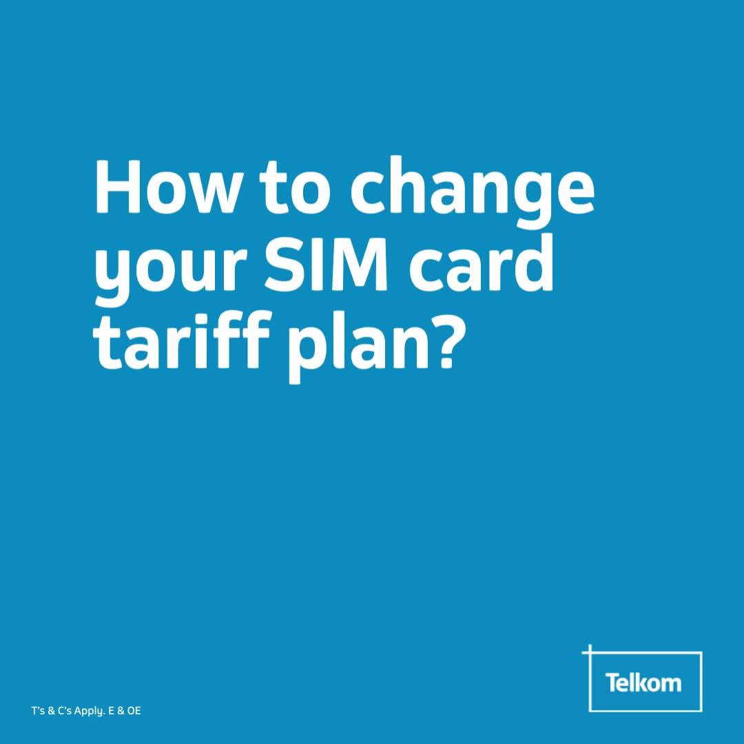 Telkom - Want to change your SIM card tariff plan? Check... | Facebook