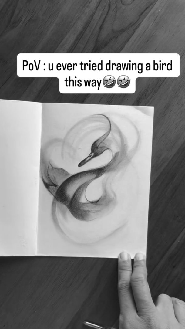Have you ever drawn a bird like this? Take a thread, shade it with ...