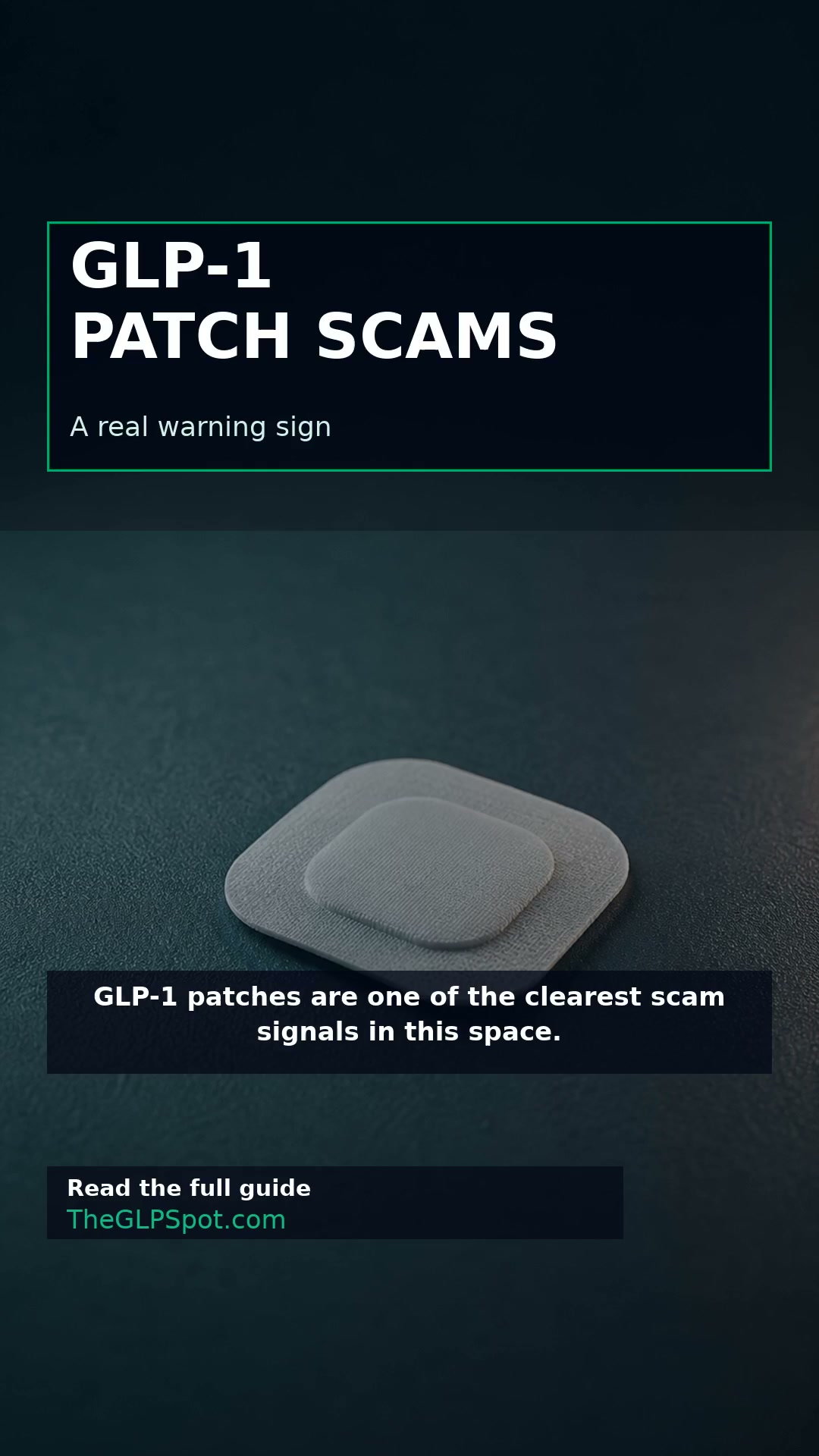 GLP-1 Patch Scams GLP-1 patches are one of the clearest scam signals right now. Full guide: https://www.theglpspot.com/articles/glp-1-patch-scams-warning?utm_source=facebook&utm_medium