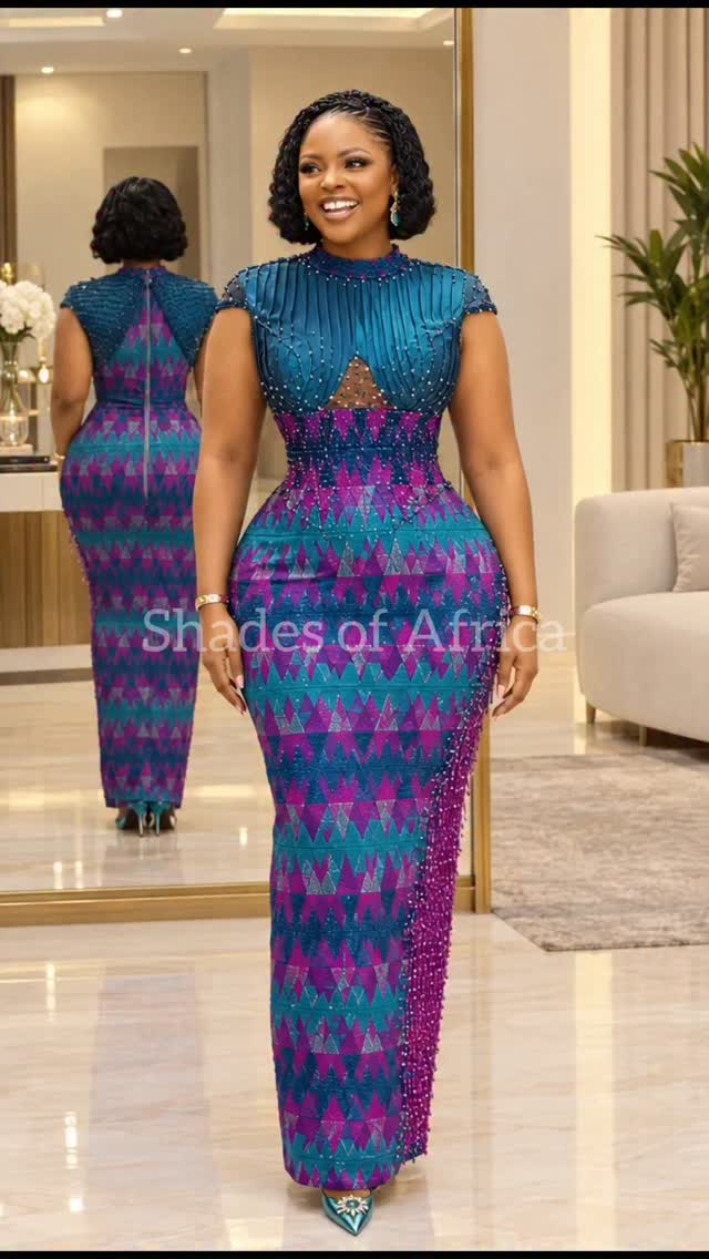 Stunning Beaded Kente Gown | African Print Evening Dress Transformation ✨, #KenteFashion #AfricanPrintDress #OwamboStyle #BeadedGown #AfricanFashionista | Shades of Africa