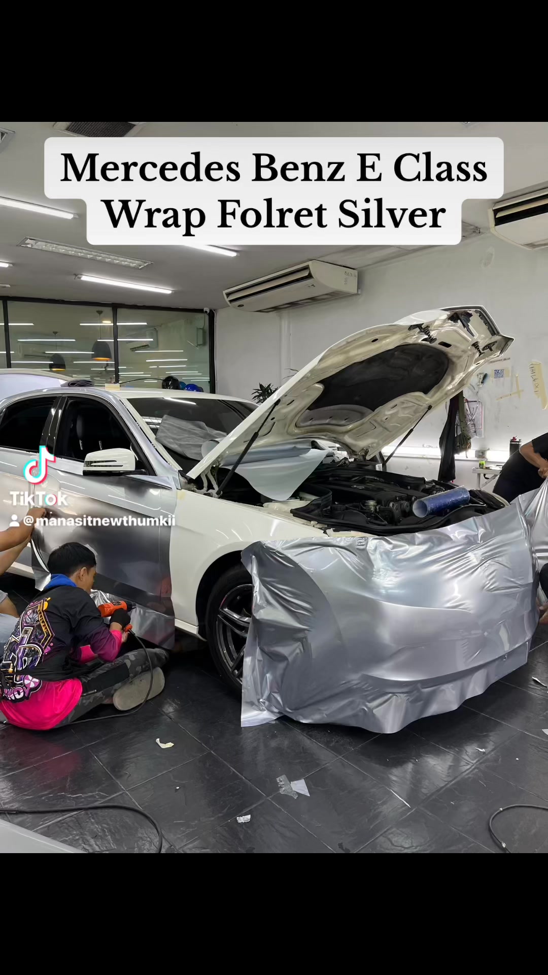 Mercedes Benz E Class หุ้มฟิล์มเปลื่ยนสี 1 วันเสร็จรอรับได้เลย #wrap # ...