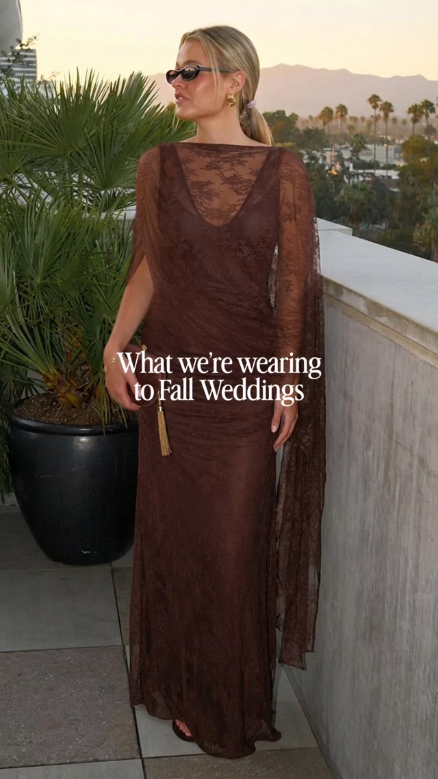 Comment FALL and I’ll send you the links to all these dresses + plus a few more. 🍂🤎, Fall wedding guest dressing is officially in its best era. Chocolate brown, deep burgundy, moody florals, 