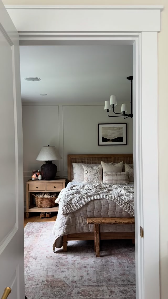 I wanted our bedroom to feel calm, cozy, and a little elevated—so I ...