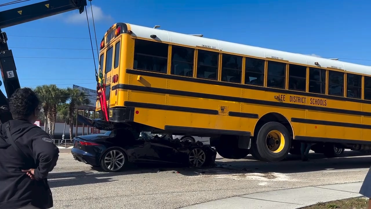 Estero - Car crashes under Lee County school bus on U.S. 41. No kids on ...