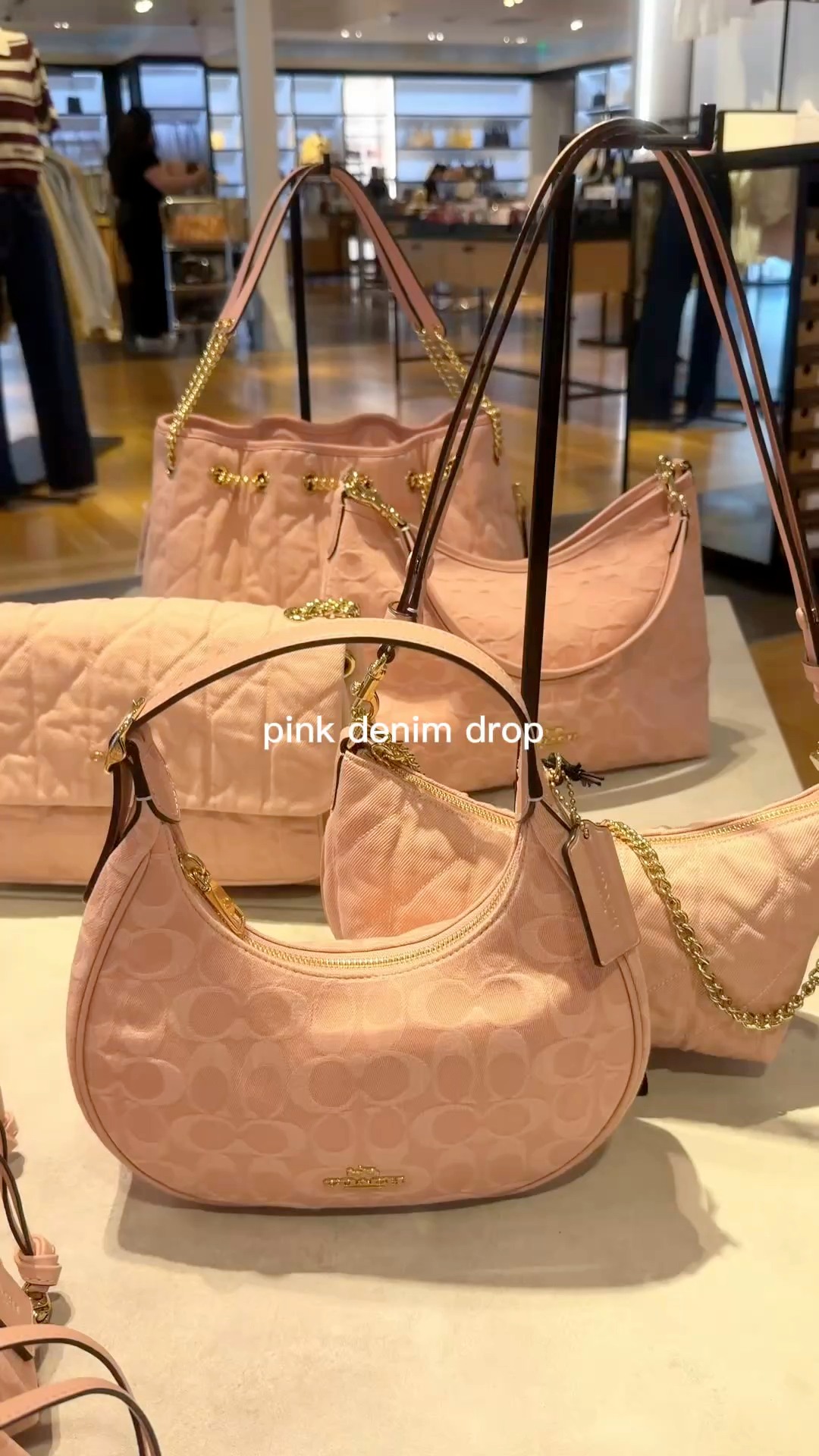 We are obsessed with the new pink denim drop at Coach! | Seattle
