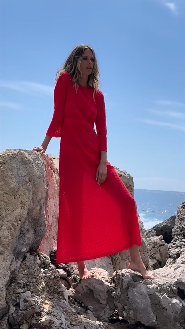 melissa odabash beach dress New high summer collection red knit Juno dress | The silhouette of the