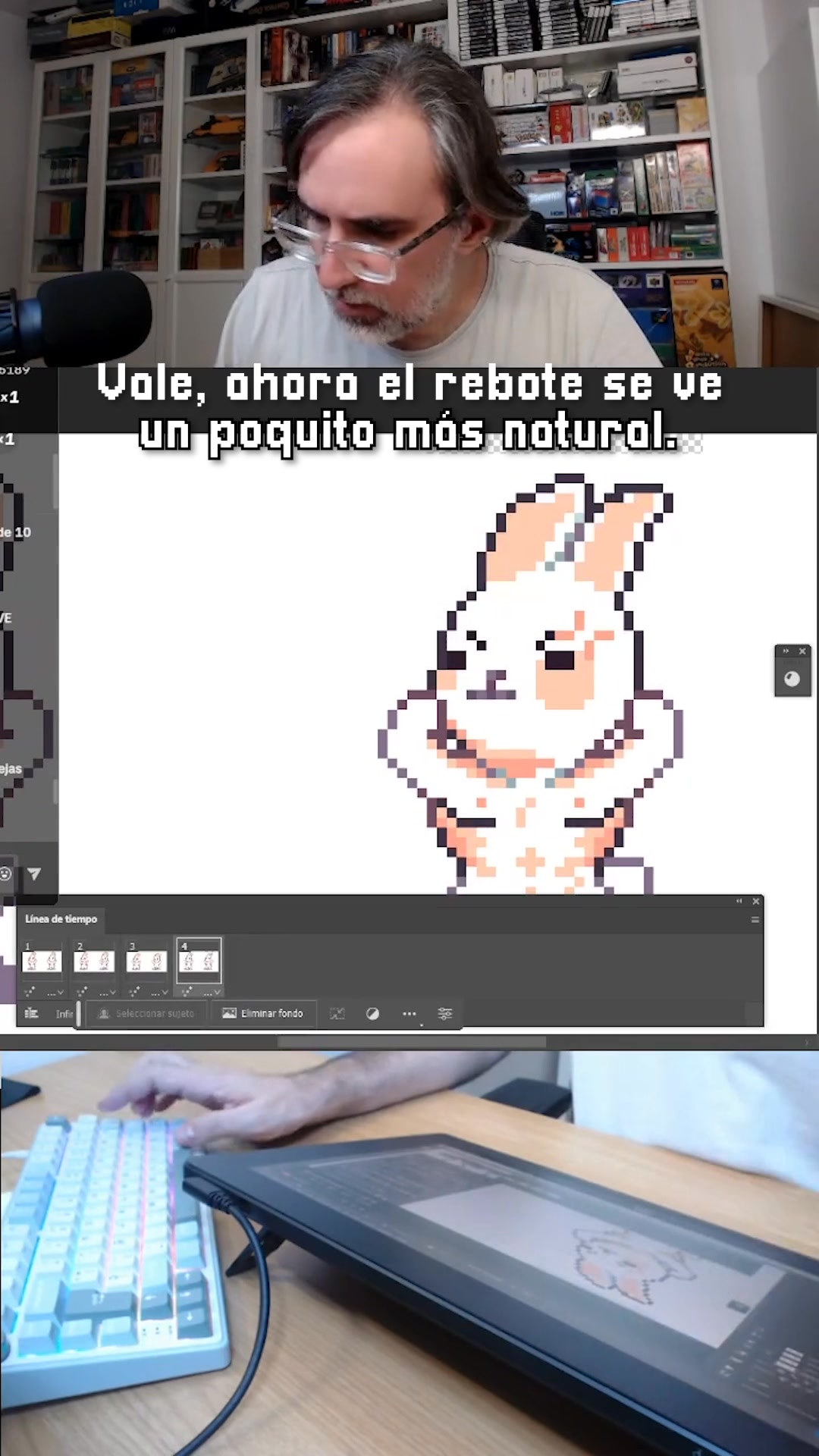 🎥 Animación avanzada (tres frames contados) 😅 💫 ASMR pixel art animado ...
