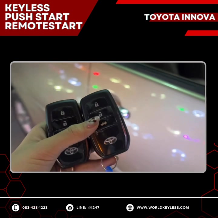 Toyota innova ติดตั้ง Push Start Keyless Entry ⚙️ระบบ Keyless Entry ...