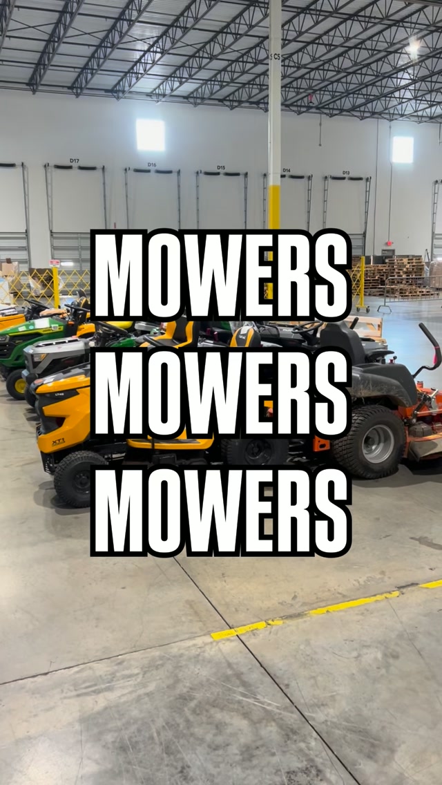 We've got tractor style riding mowers, zero turns, and accessories