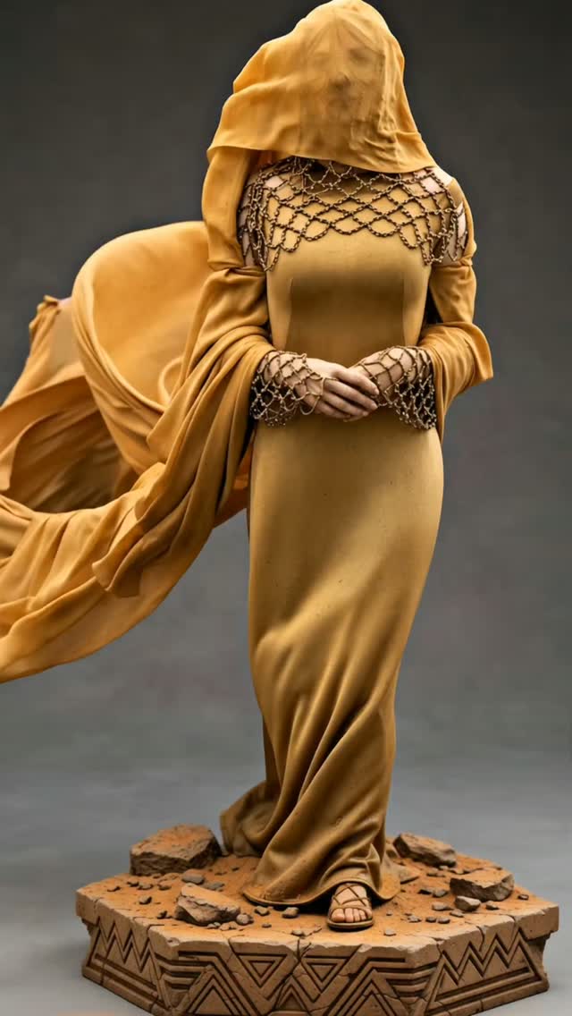 lady jessica gold dress Yellow • Dune III Statue Concept Art, Tags: #LadyJessica #DuneIII #YellowDress #DuneStatue #ConceptArt | Marcelo Santos By Category Filter:Dresses