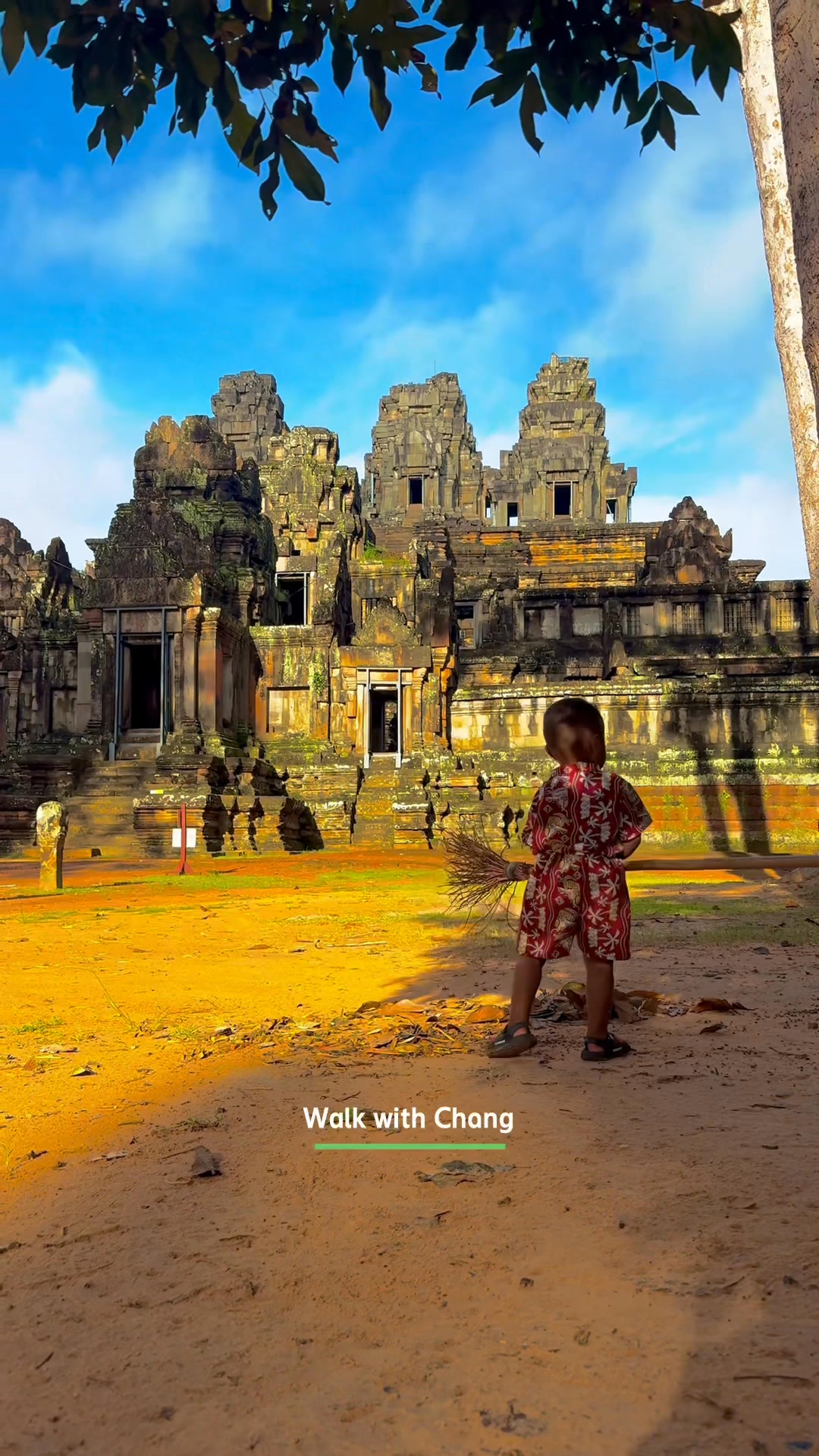 This is Ta Keo temple, shown in beautiful color .This kid always stays ...