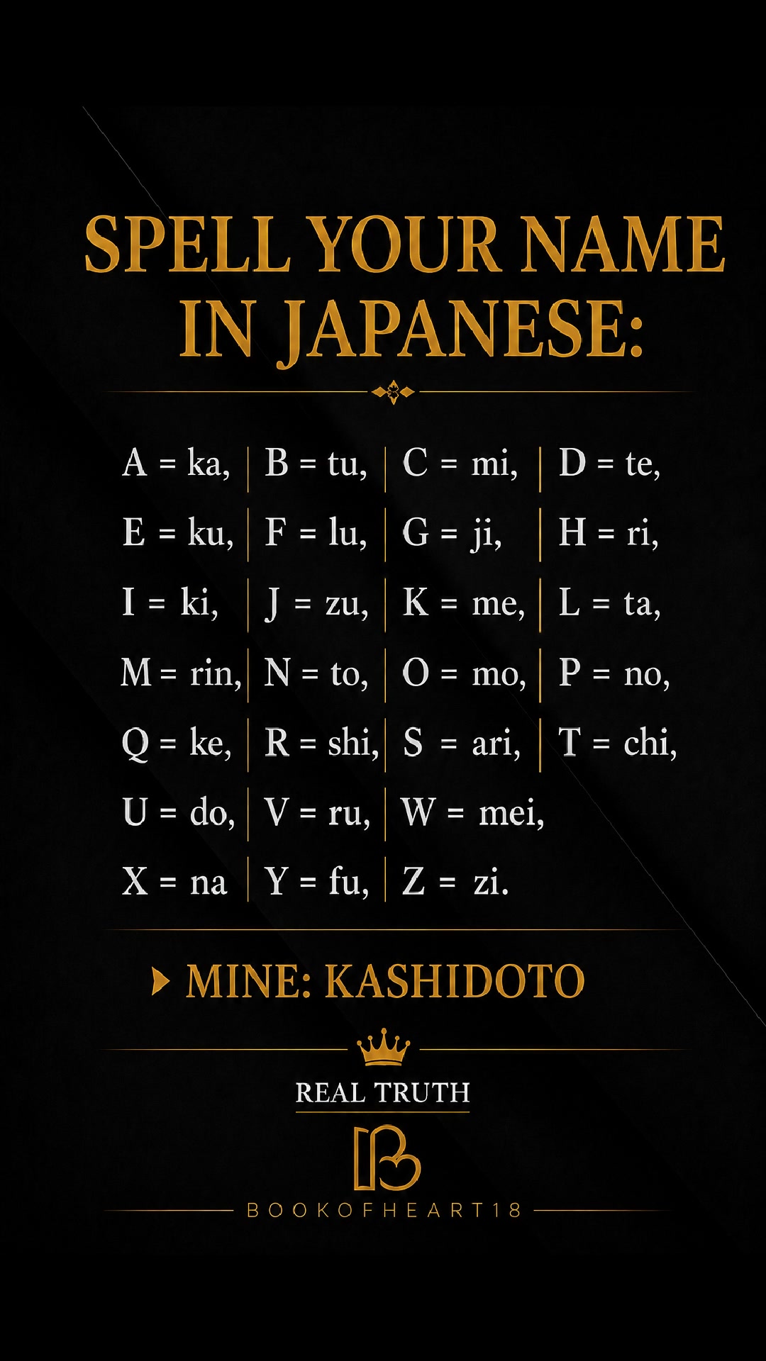 ZiKiKuTeKuShi Try it and see the outcome of your name in Japanese 😁