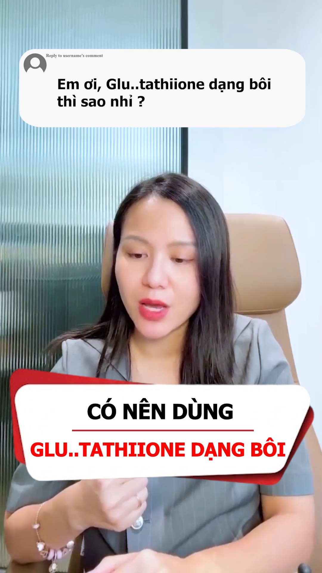 Có nên dùng Glu..tathiione dạng bôi không? #glutathione #nguyenmaihuong #lamdep #duongda #chamsocda #skincare | Nguyễn Mai Hương