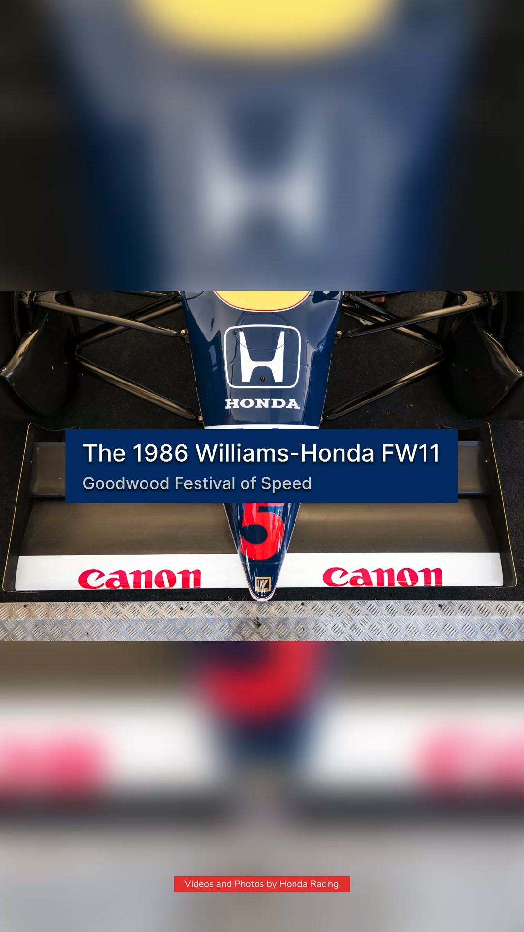 The 1986 World Championship winning Williams-Honda FW11 in the