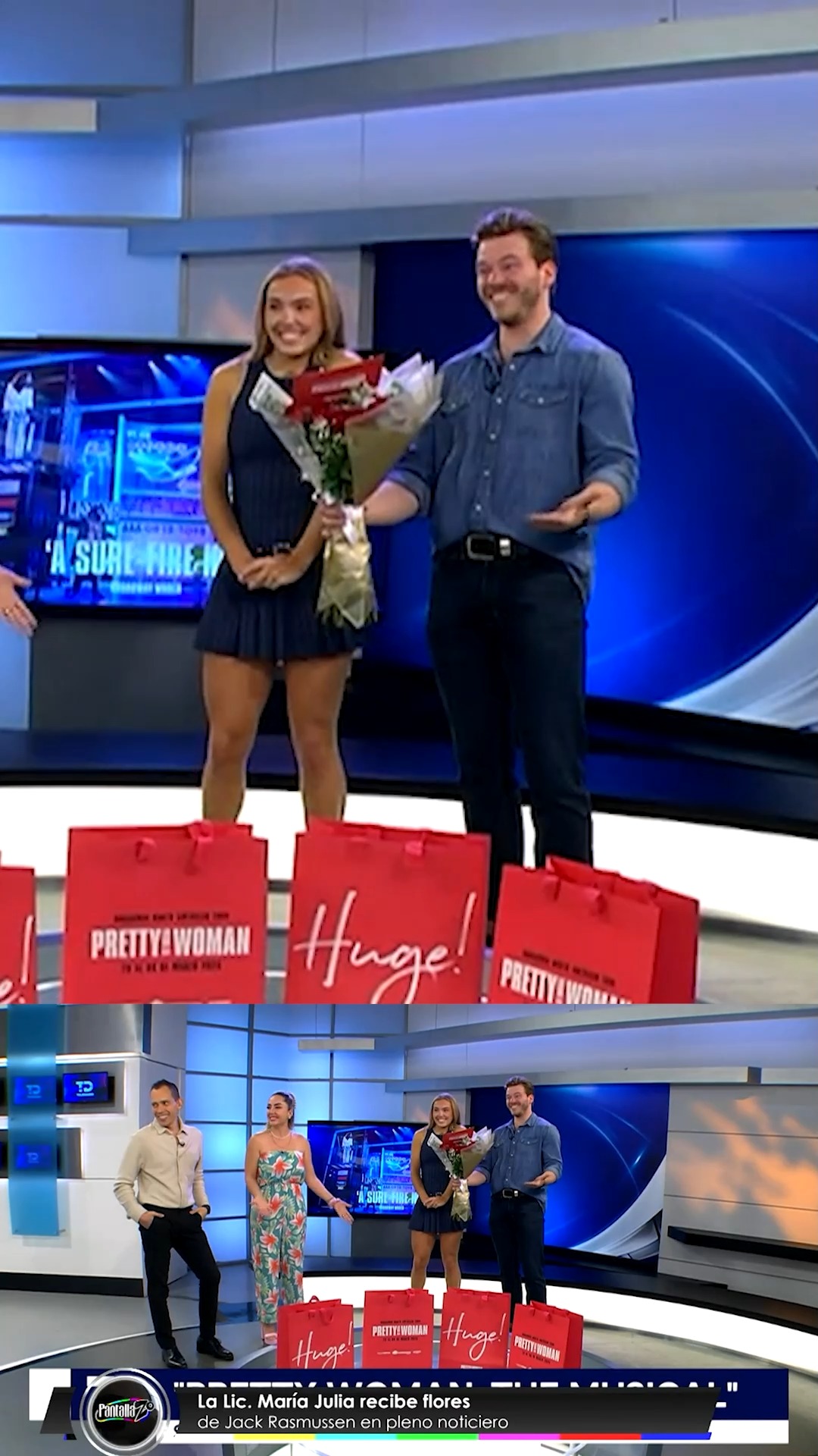 La Lic. María Julia recibe flores de Jack Rasmussen en pleno noticiero ...