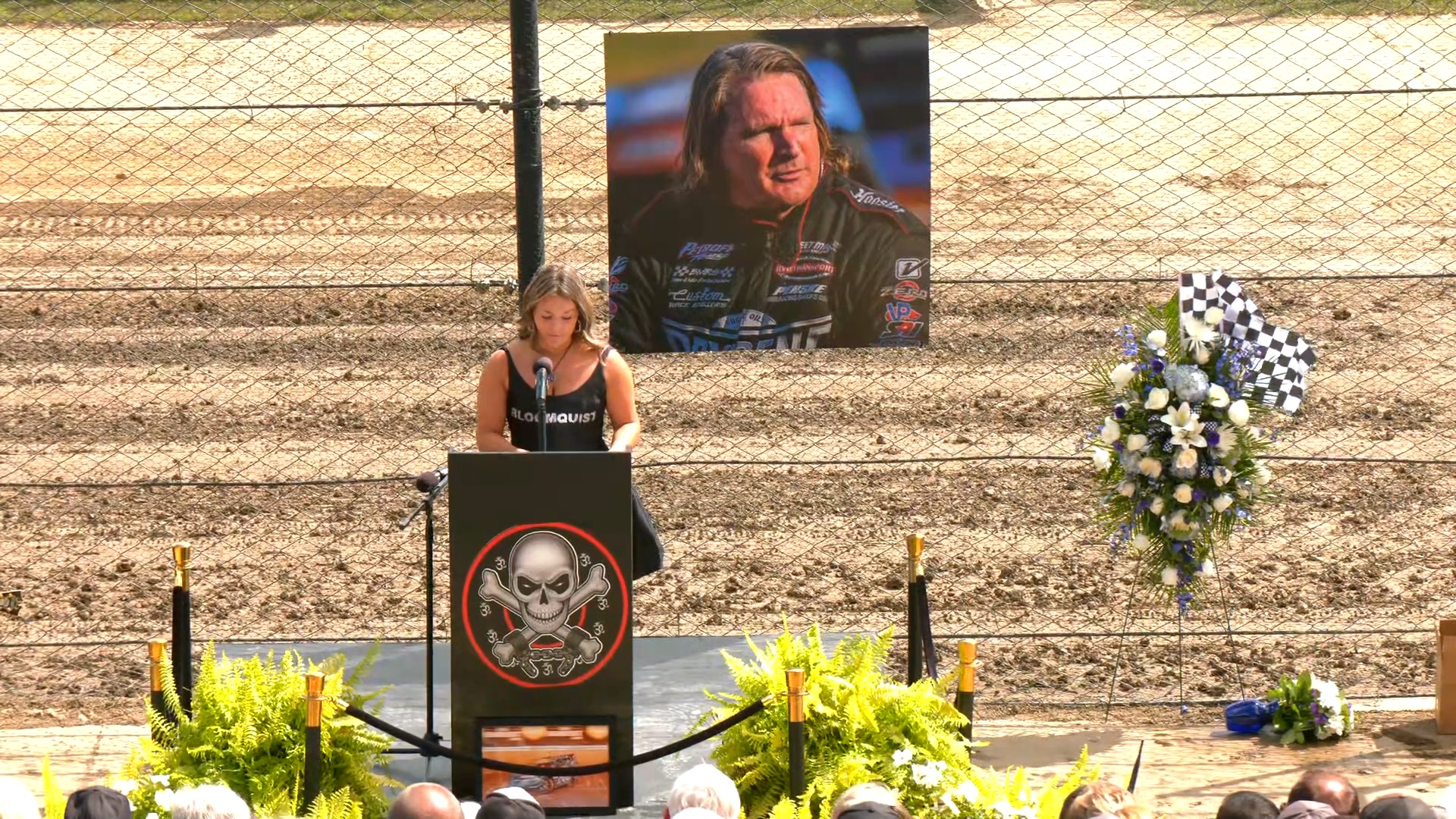 Ariel Bloomquist took to the stage at Eldora Speedway on Saturday to ...