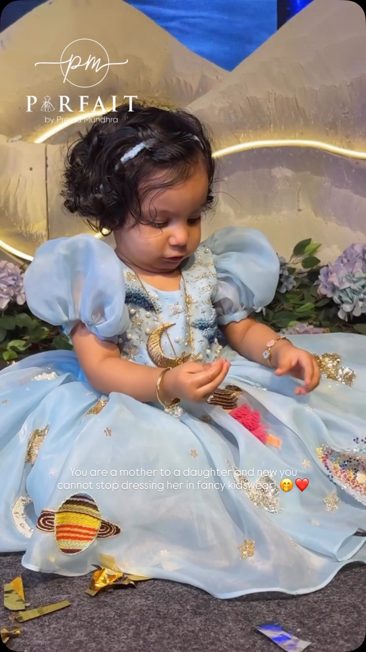 first birthday dress for mom and daughter india A year of waiting, a beautiful new chapter of motherhood, finally… her day. 🤍✨, After a year of putting everything else first, she finally got her moment to celebrate herself, feel beautiful, and SIZE:S / 4-6 chapel train wedding dress Seni & Cade Juniors'