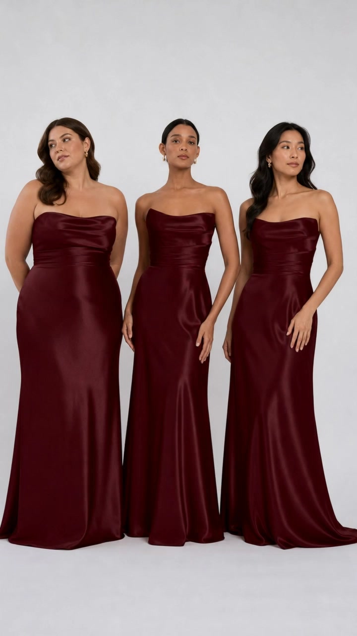 The Jenny Yoo Corinne strapless stretch velvet dress in Hibiscus ensures your bridesmaids look and feel amazing. This A-line gown with a sophisticated corset bodice comes in a size-inclusive range up 