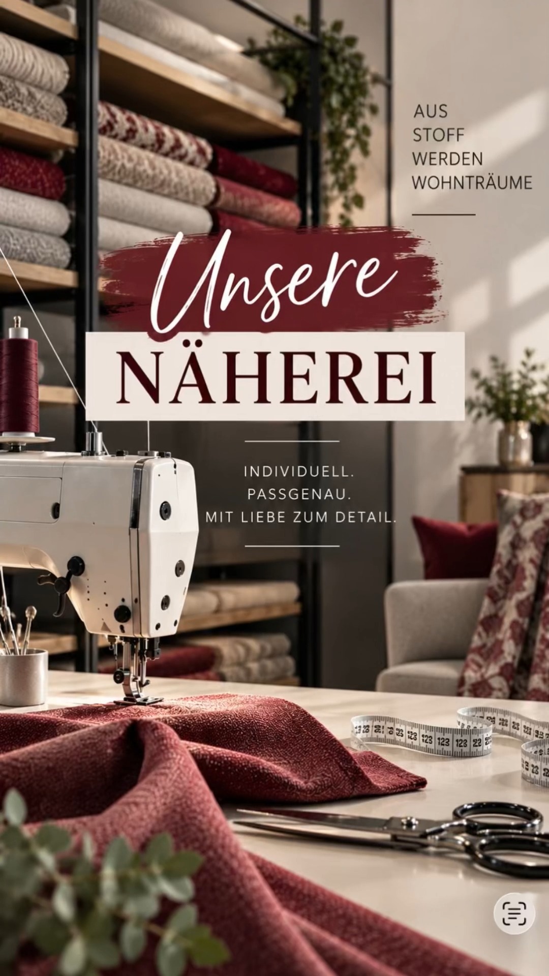 ✨ Wusstest du schon? Bei Frauendorfer gibt es auch eine eigene Näherei! ✂️🧵, Hier entstehen mit viel Liebe zum Detail individuelle Lösungen für dein Zuhause. Ob Gardinen, Dekostoffe oder andere