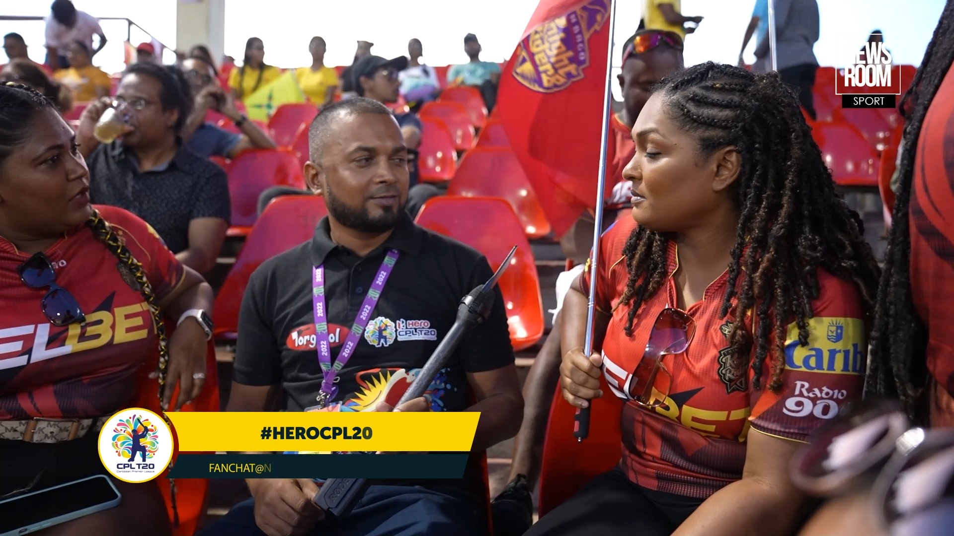 News Room’s Avenash Ramzan speaks to Trinbago Knight Riders fans from ...
