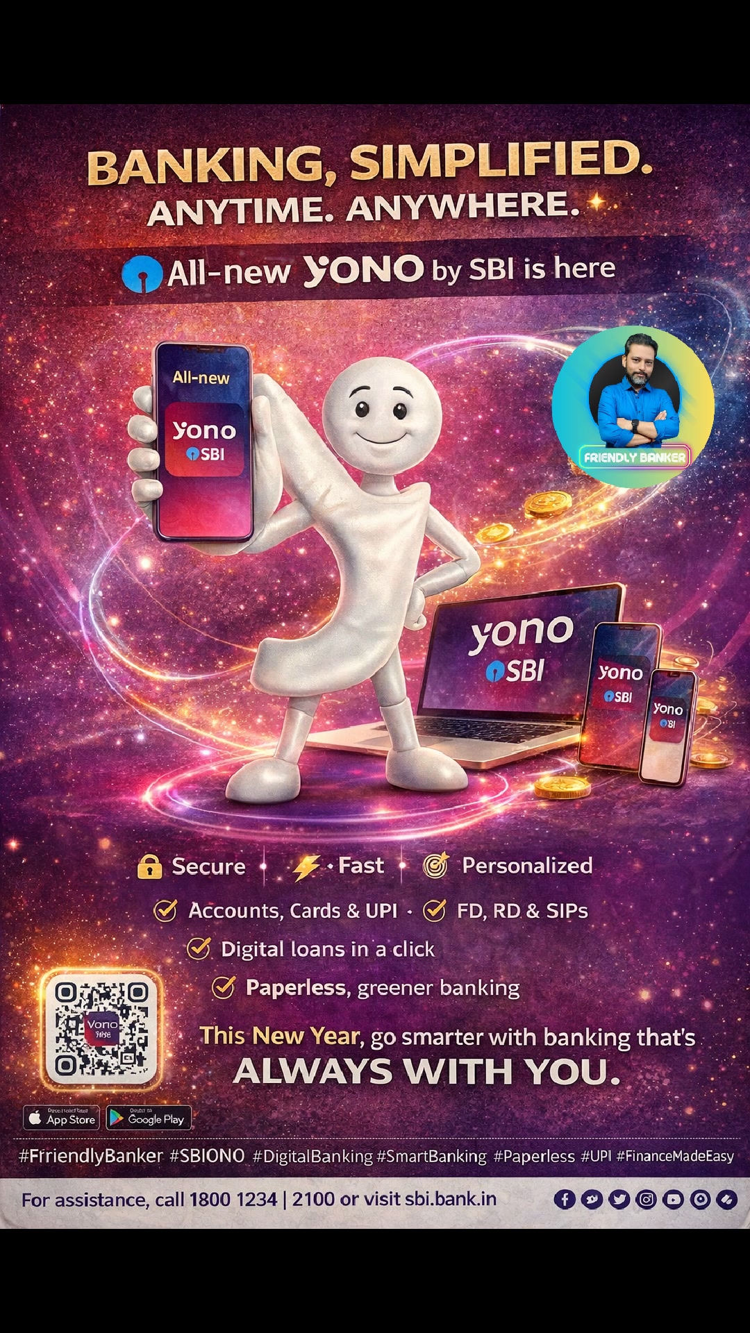Friendly - Banking, Simplified. Anytime. Anywhere. 📱 The all-new YONO ...