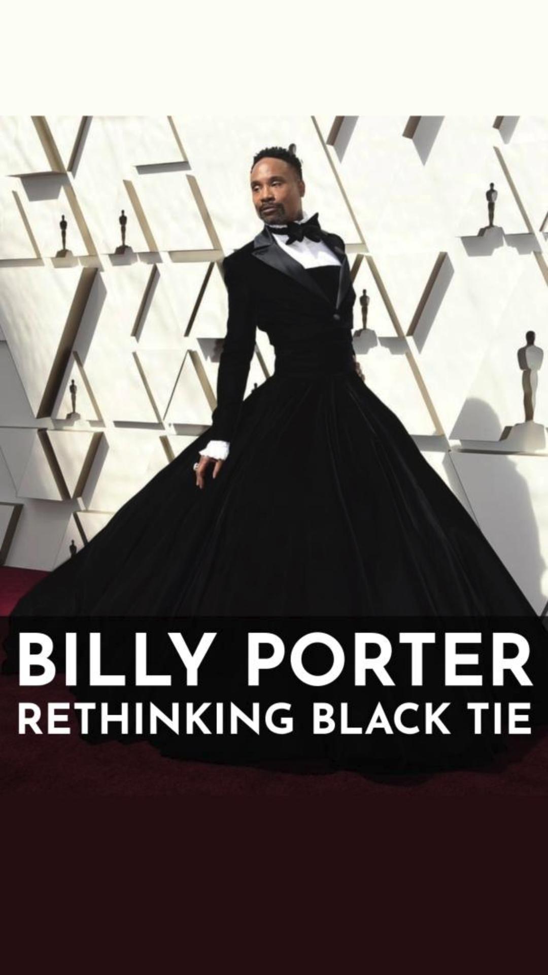 Celebrating Billy Porter on his birthday., The black velvet tuxedo gown Billy Porter wore to the 2019 Oscars has become one of the defining red-carpet looks of the century. Christian Siriano kept the 