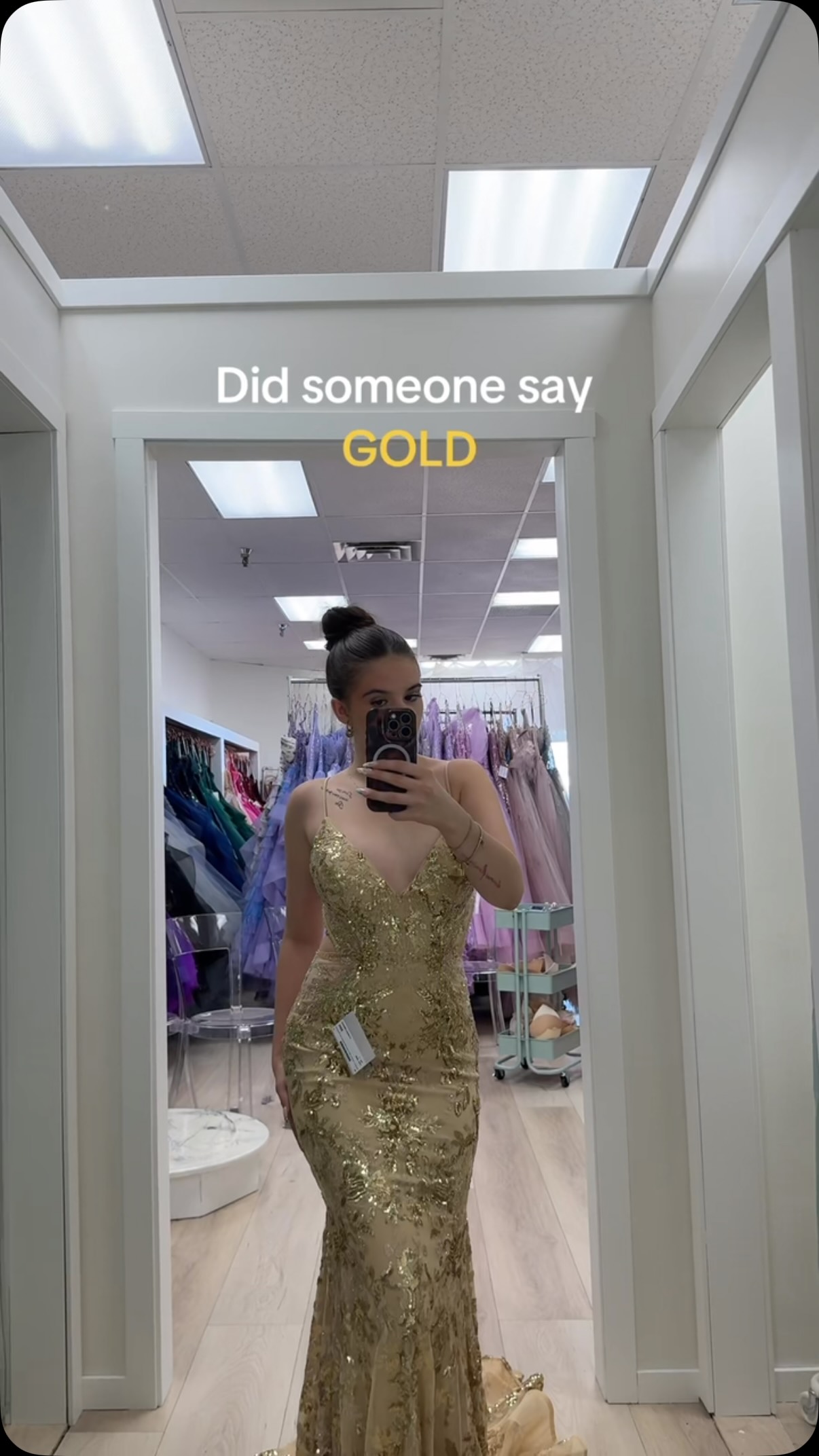 golden mirror dress GIRL DRESS, A stunning, fitted gold prom with the most gorgeous detailing. This is one of those gowns that catches the light from every angle and is even more beautiful in person. 🤍, Prom Evening gown