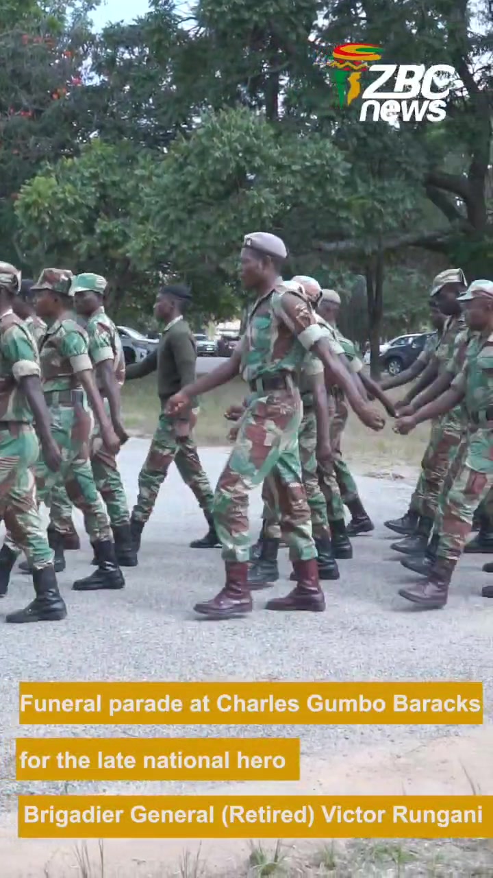 Scenes from earlier today at Charles Gumbo Barracks, where a funeral ...