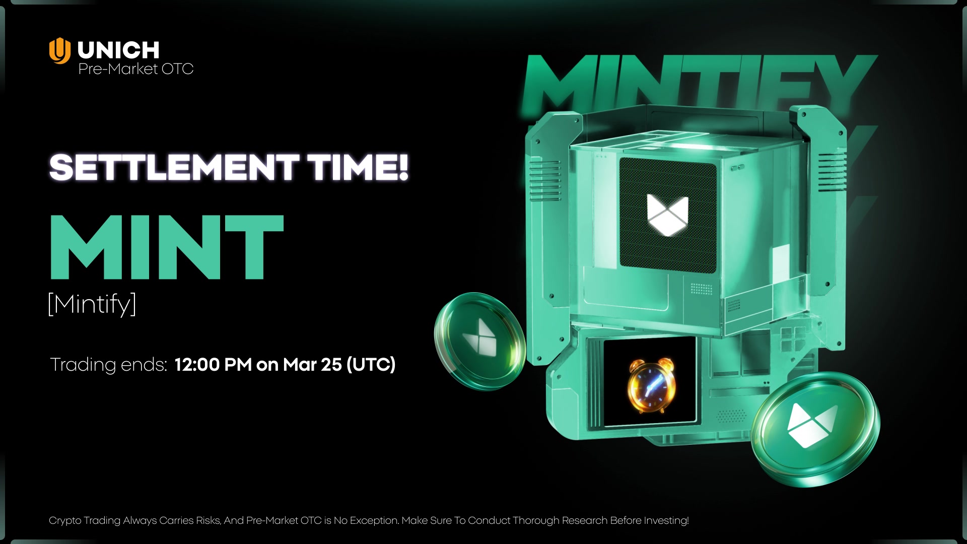 🚨𝐒𝐞𝐭𝐭𝐥𝐞𝐦𝐞𝐧𝐭 𝐓𝐢𝐦𝐞 𝐀𝐥𝐞𝐫𝐭! Don’t miss the $MINT (Mintify) pre-market ...